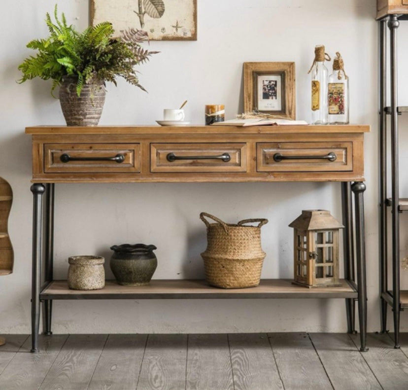 ARRIMO TRES CAJONES MADERA METAL