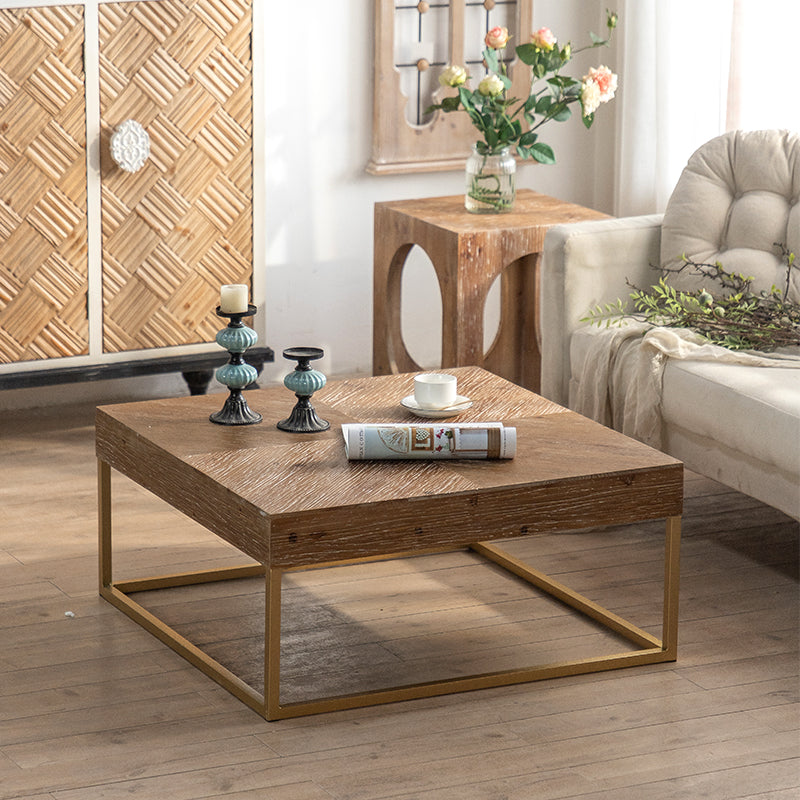 MESA CENTRO CUADRADA MADERA METAL