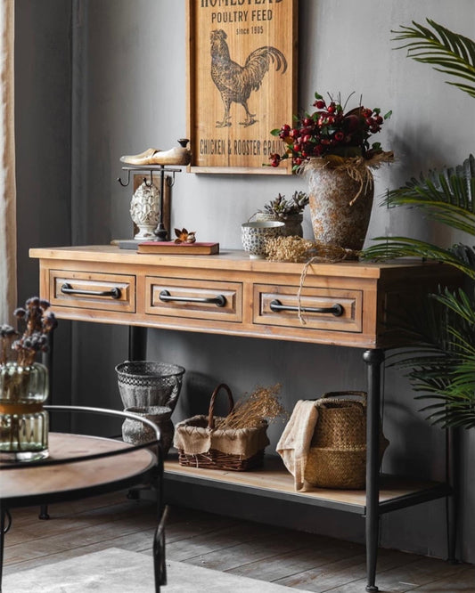 ARRIMO TRES CAJONES MADERA METAL